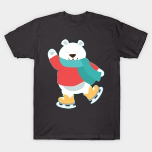 Polar Bear Go Skating for Merry Christmas T-Shirt